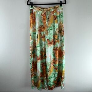Micas Orange and Green Tie Dye Wide Leg High Rise Women Casual Pants Size M
